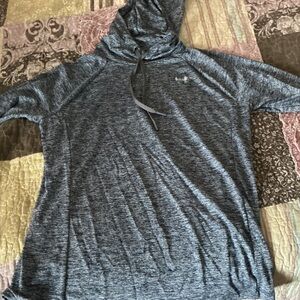 Under Armour Blue marled Hooded Athletic Shirt
